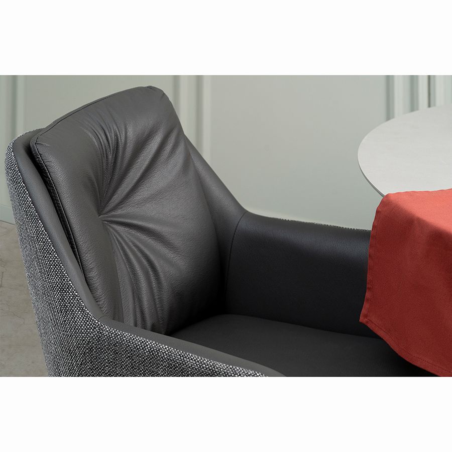 Стул Аллар, экокожа, рогожка, серый | Replace