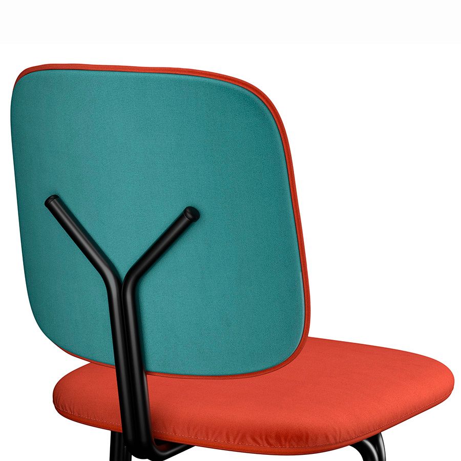 Стул Рор, y, велюр, черный/темно-красный/зелено-синий | Replace