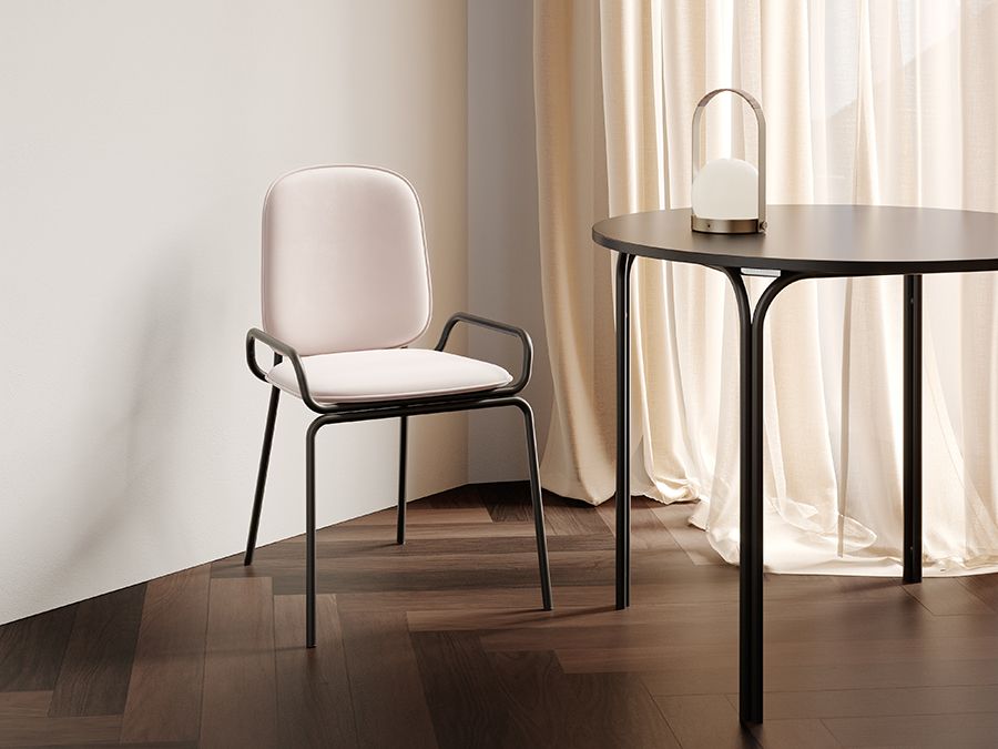 Стул Рор, double frame, велюр, черный/розовый | Replace