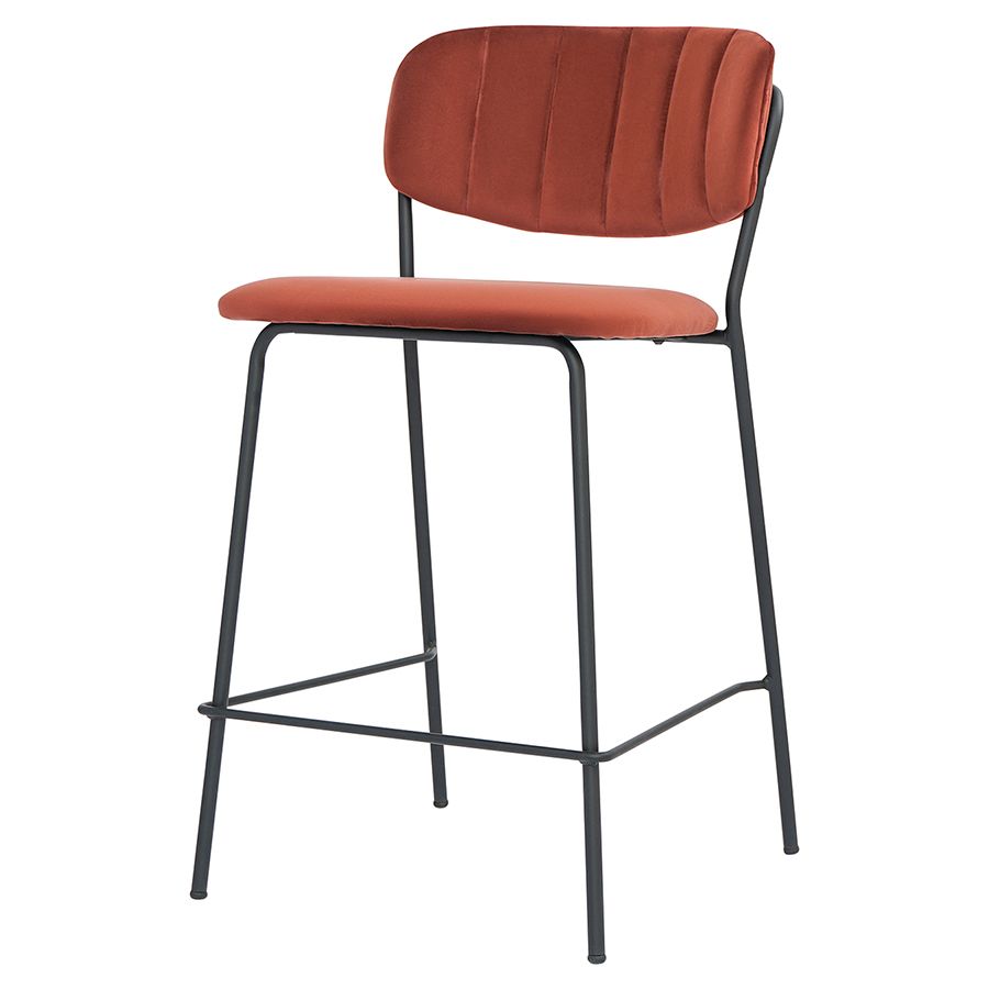 Стул полубарный Еирилл, велюр, кирпичный | Replace