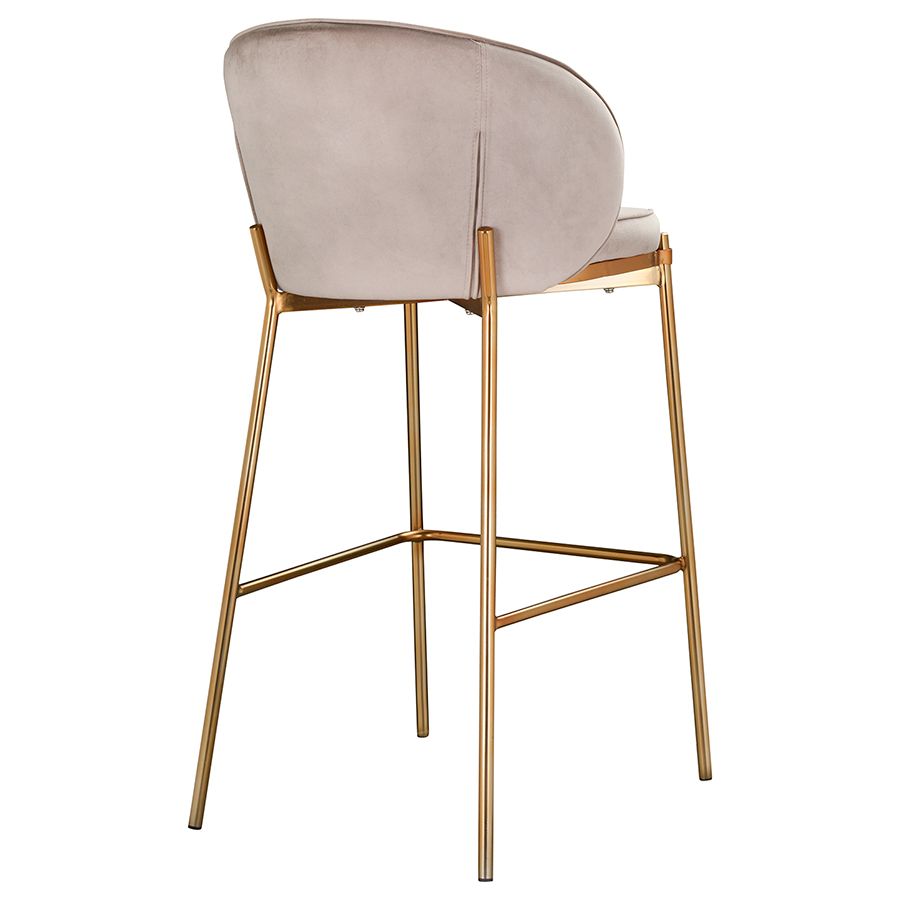 Стул барный Коралл, велюр, серо-бежевый | Replace