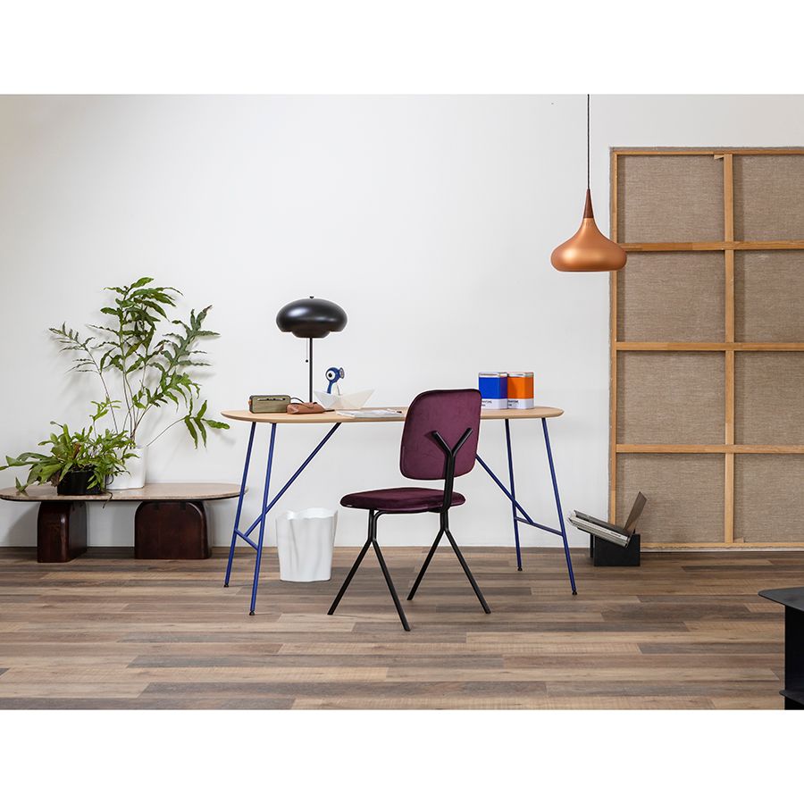 Стул Рор, y, велюр, черный/пурпурный | Replace