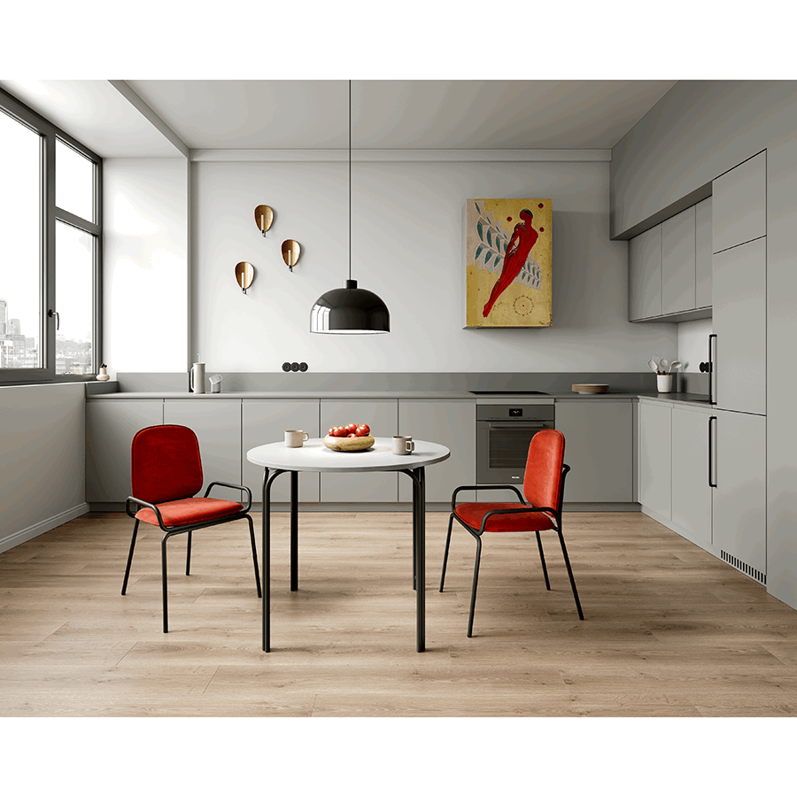 Стул Рор, double frame, велюр, черный/темно-красный | Replace