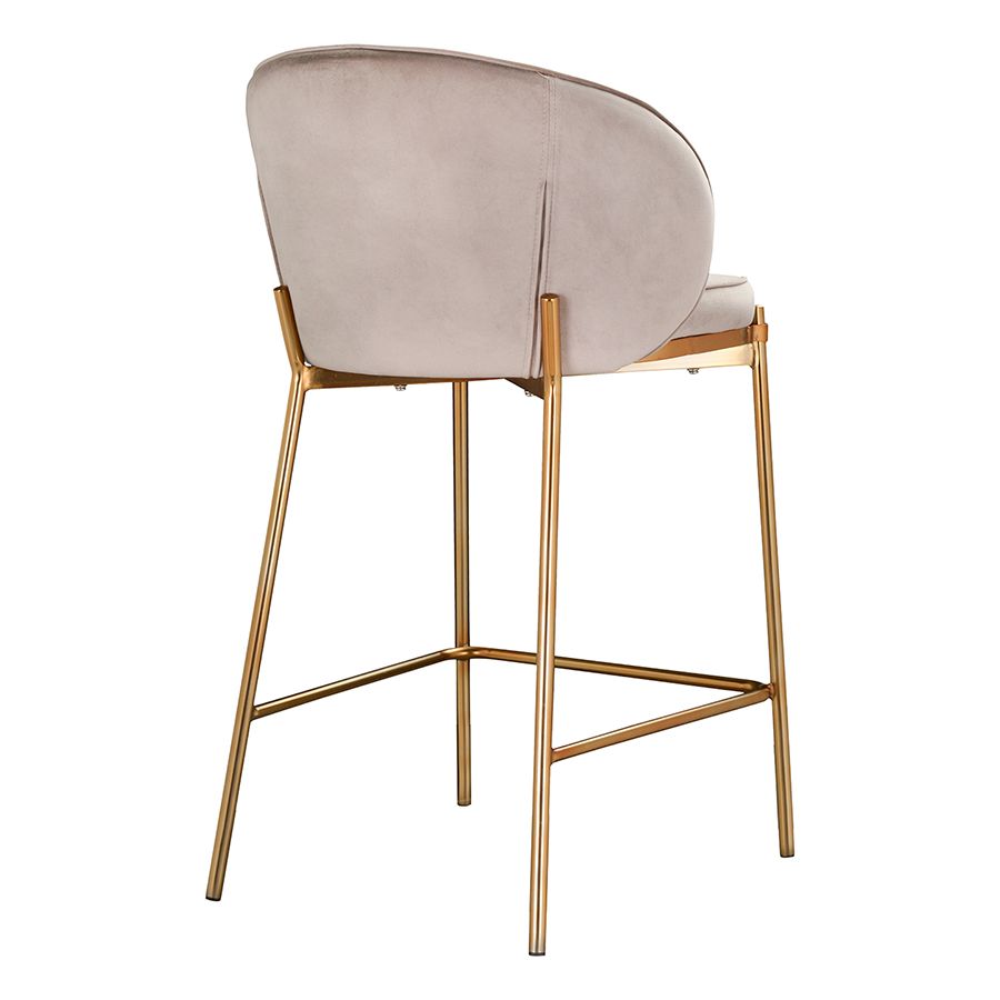 Стул полубарный Коралл, велюр, серо-бежевый | Replace