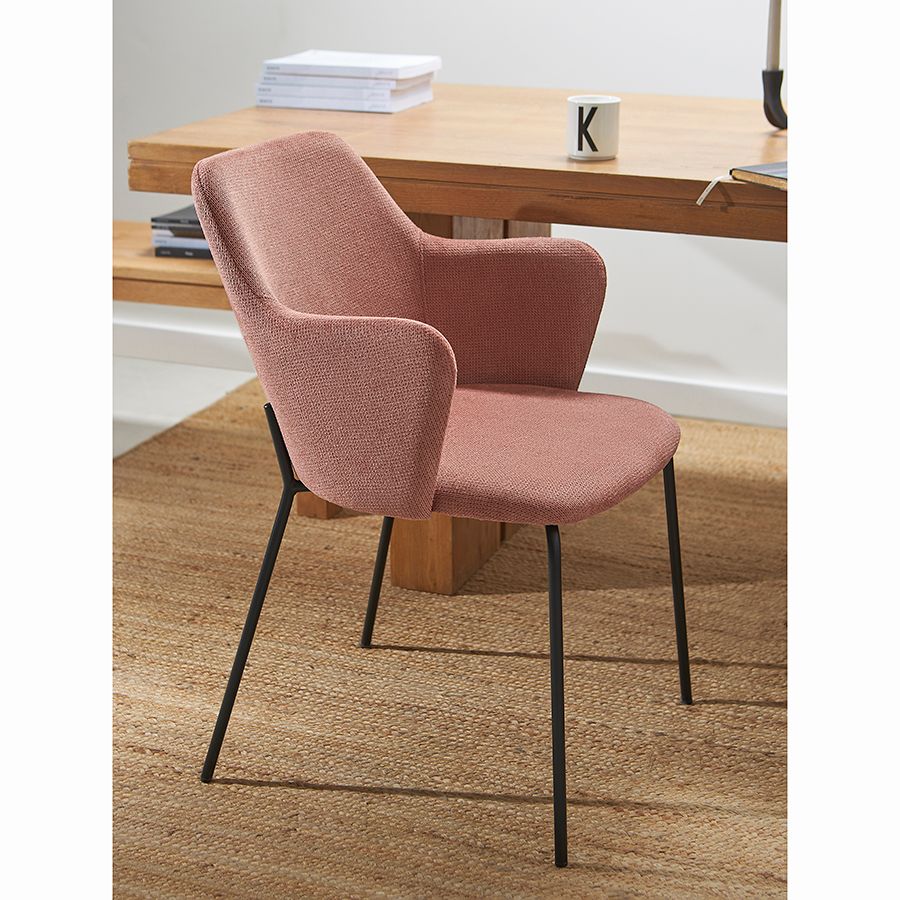 Стул Двигхт, фактурный шенилл, коралловый | Replace