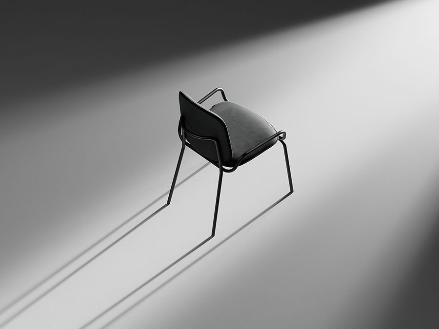 Стул Рор, double frame, велюр, черный/серый | Replace