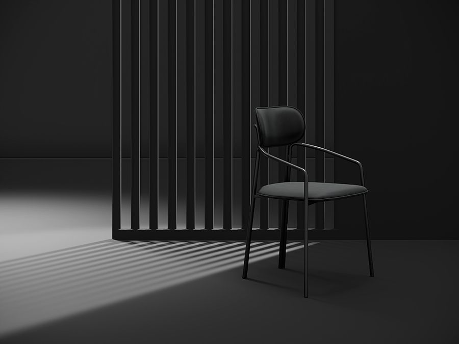 Стул Рор, round, велюр, черный/черный | Replace