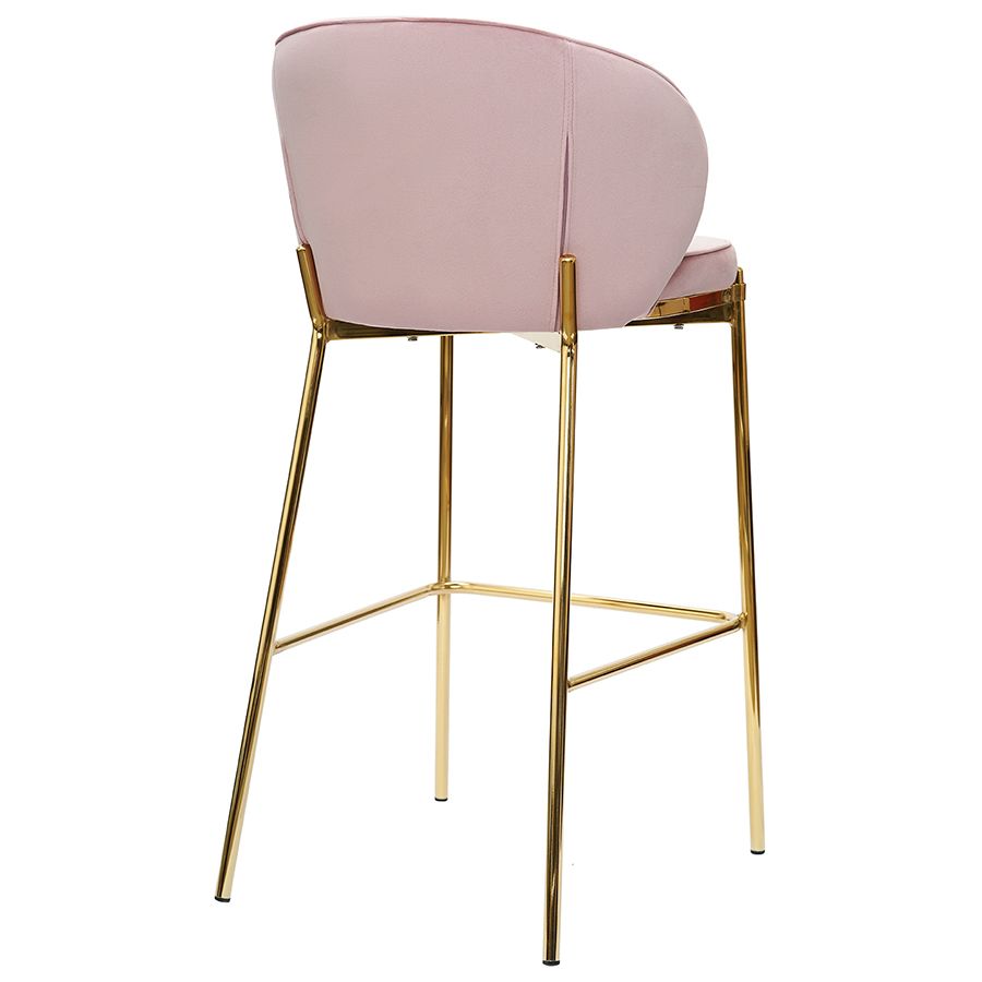 Стул барный Коралл, велюр, розовый | Replace