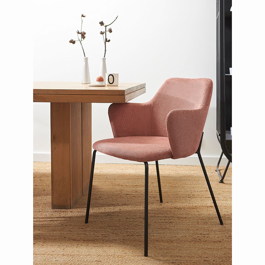 Стул Двигхт, фактурный шенилл, коралловый | Replace