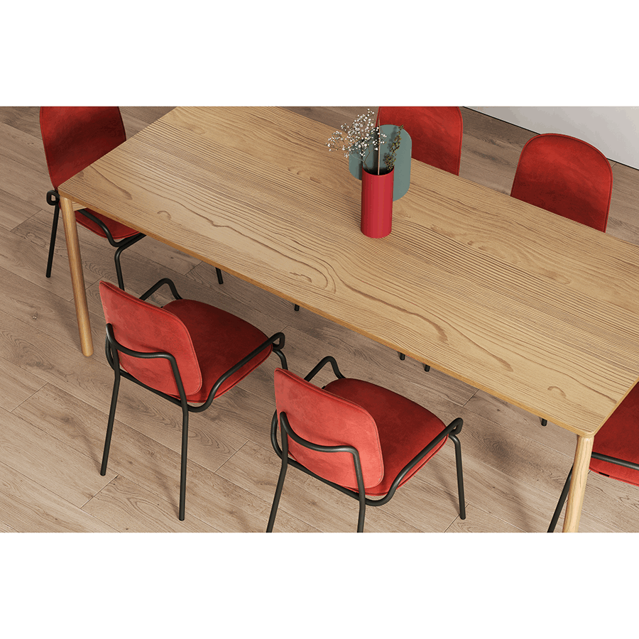 Стул Рор, double frame, велюр, черный/темно-красный | Replace