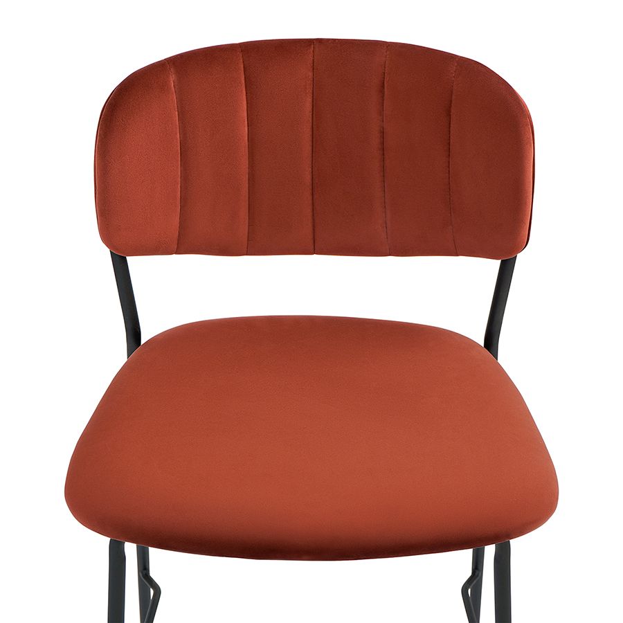 Стул барный Еирилл, велюр, кирпичный | Replace