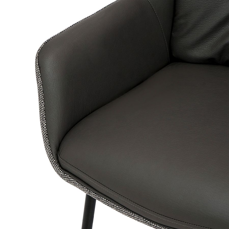 Стул Аллар, экокожа, рогожка, серый | Replace