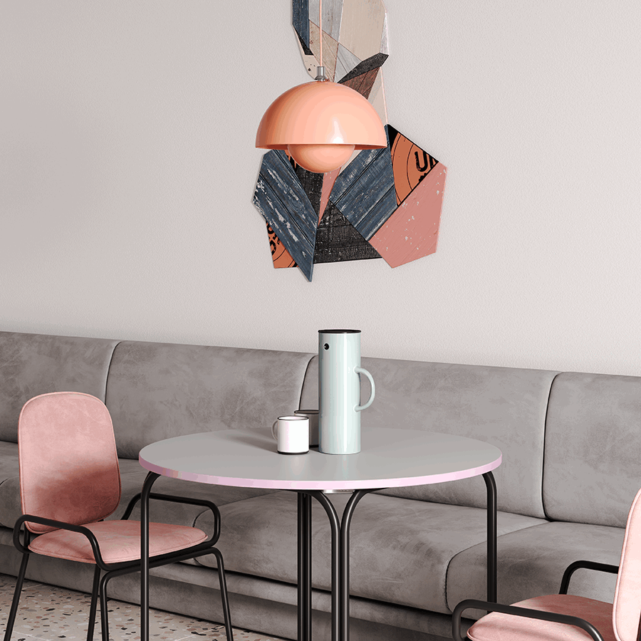 Стул Рор, double frame, велюр, черный/розовый | Replace