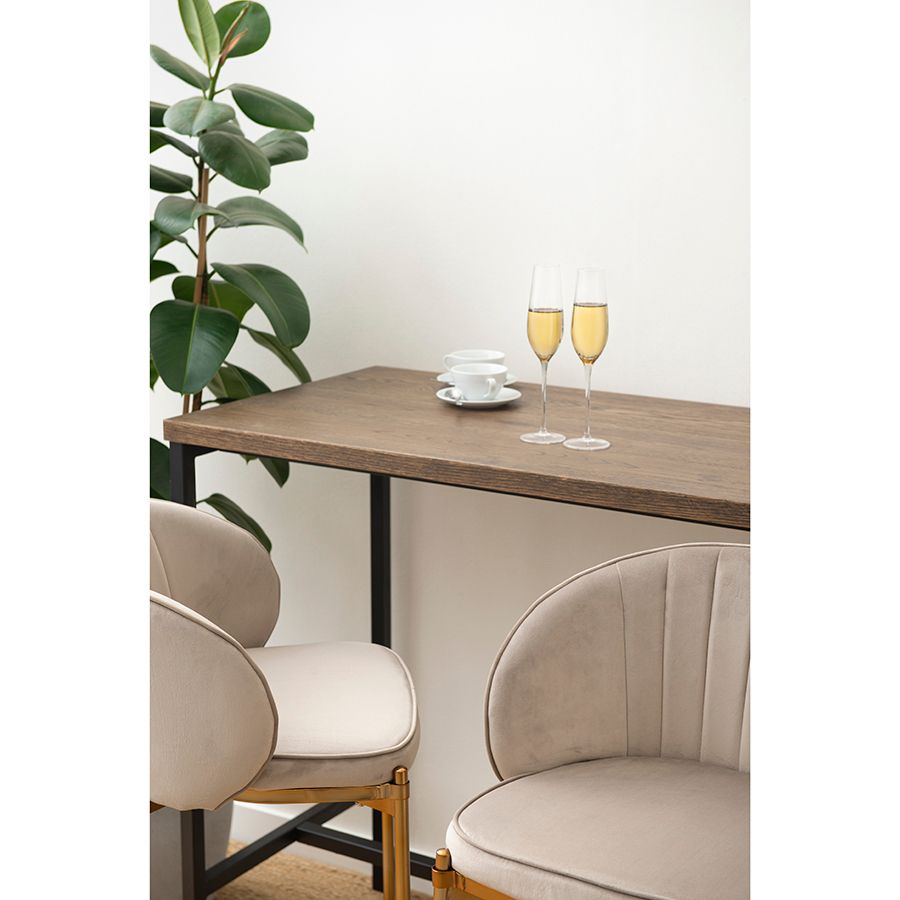 Стул барный Коралл, велюр, серо-бежевый | Replace