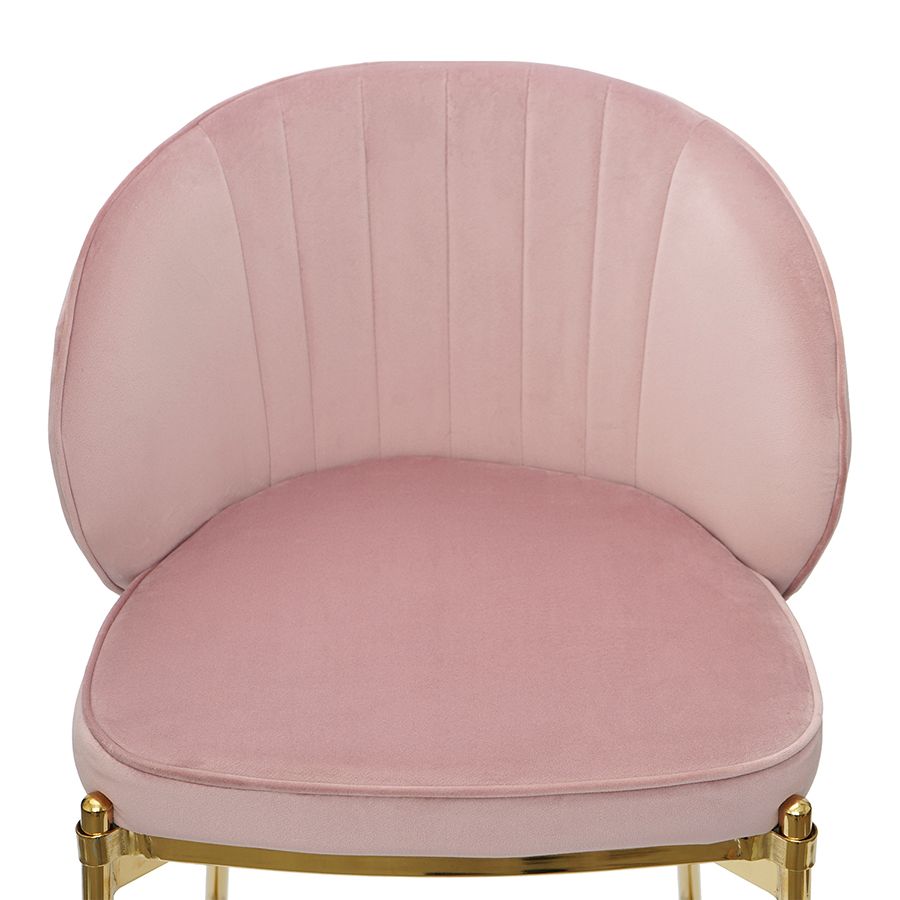 Стул барный Коралл, велюр, розовый | Replace