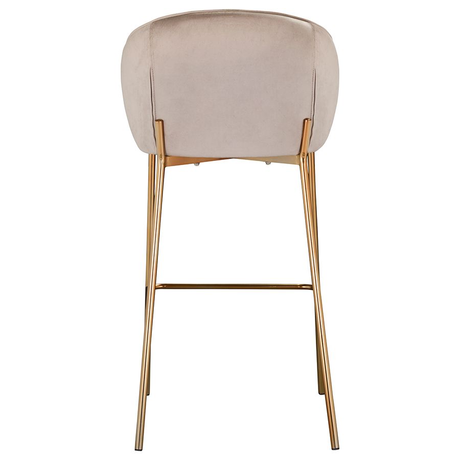 Стул барный Коралл, велюр, серо-бежевый | Replace