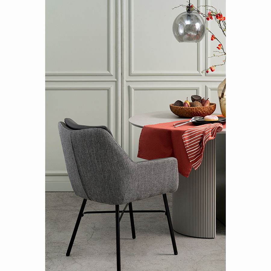 Стул Аллар, экокожа, рогожка, серый | Replace