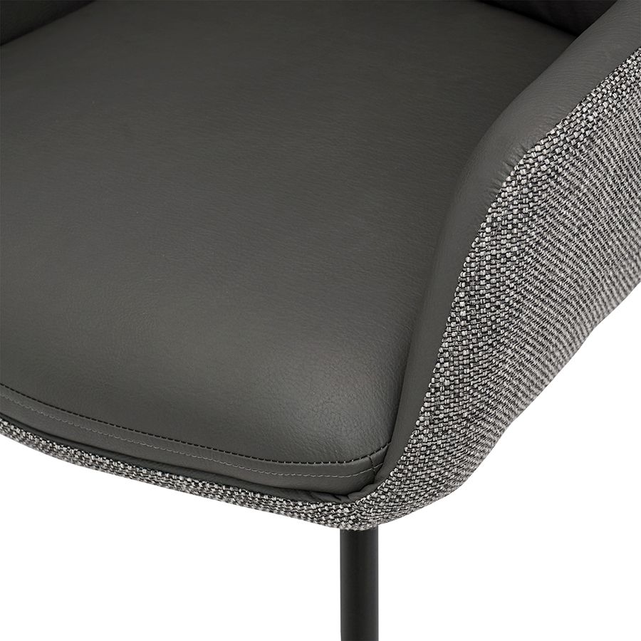 Стул Аллар, экокожа, рогожка, серый | Replace