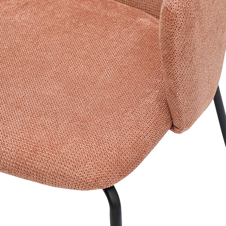 Стул Двигхт, фактурный шенилл, коралловый | Replace