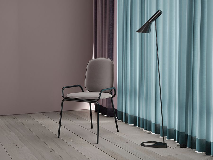 Стул Рор, double frame, велюр, черный/серый | Replace