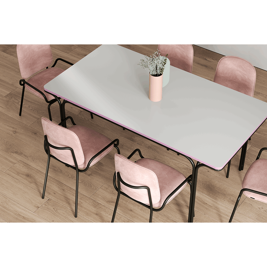 Стул Рор, double frame, велюр, черный/розовый | Replace