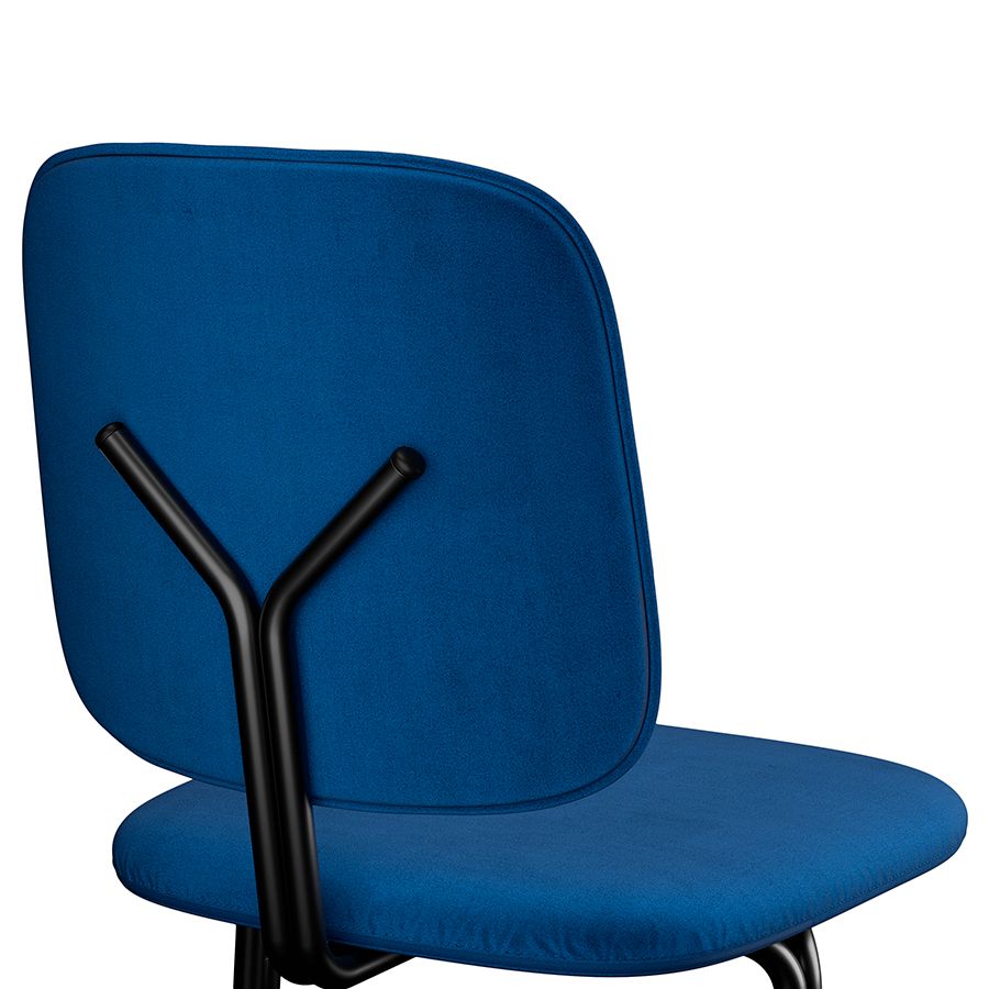 Стул Рор, y, велюр, черный/темно-голубой | Replace