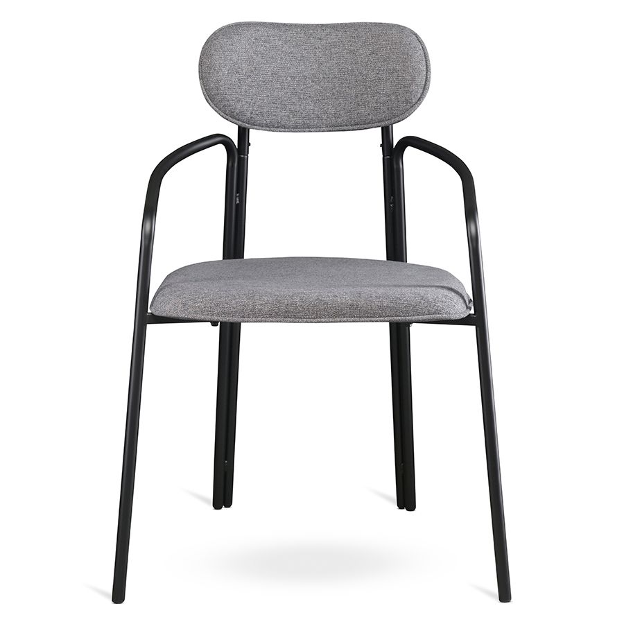 Стул Рор, round, рогожка, черный/серый | Replace