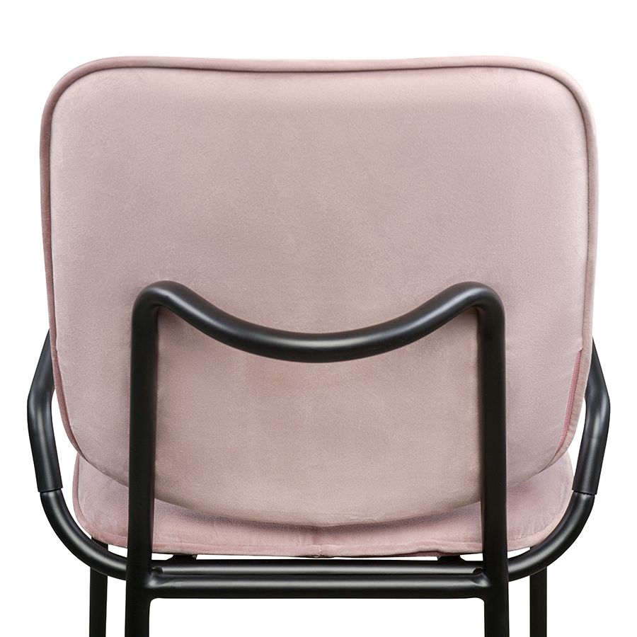 Стул Рор, double frame, велюр, черный/розовый | Replace