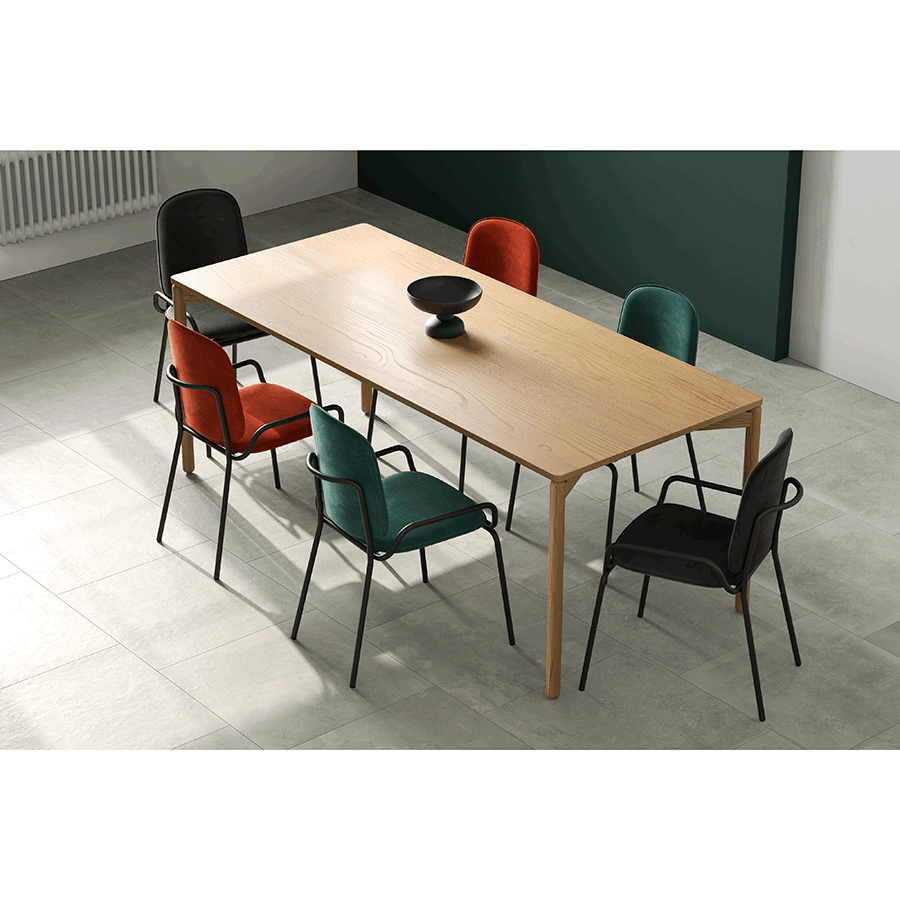 Стул Рор, double frame, велюр, черный/темно-красный | Replace