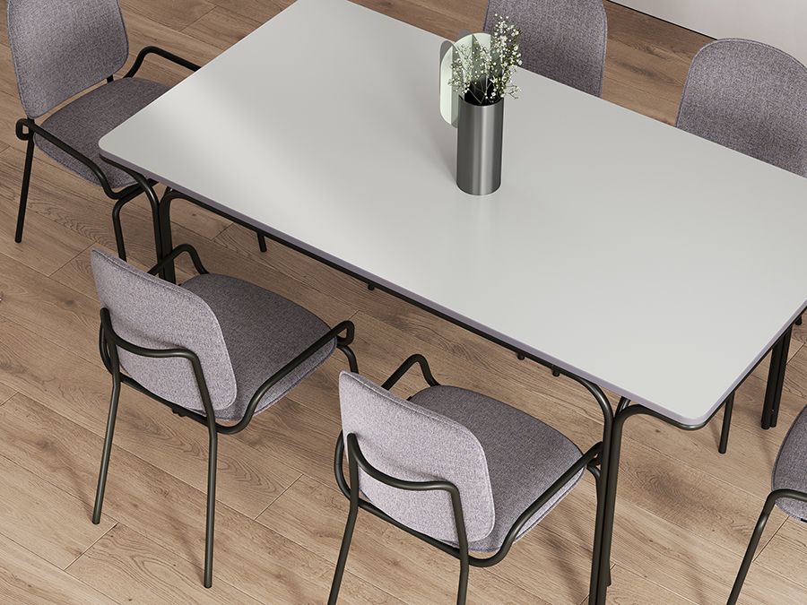 Стул Рор, double frame, рогожка, черный /серый | Replace