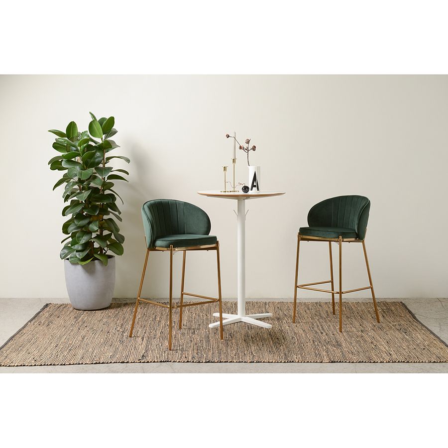 Стул барный Коралл, велюр, темно-зеленый | Replace