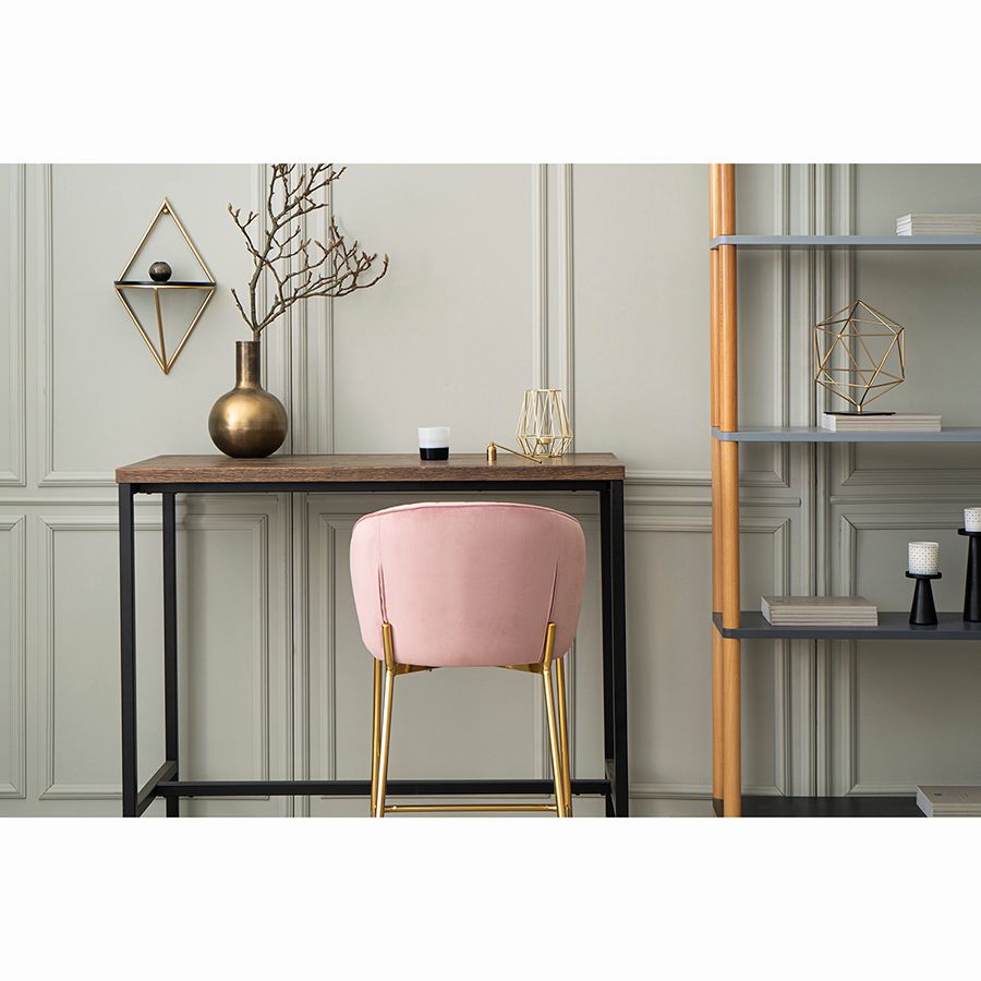 Стул барный Коралл, велюр, розовый | Replace