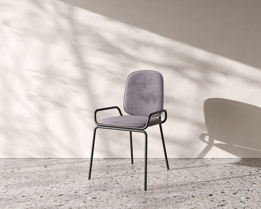 Стул Рор, double frame, рогожка, черный /серый | Replace