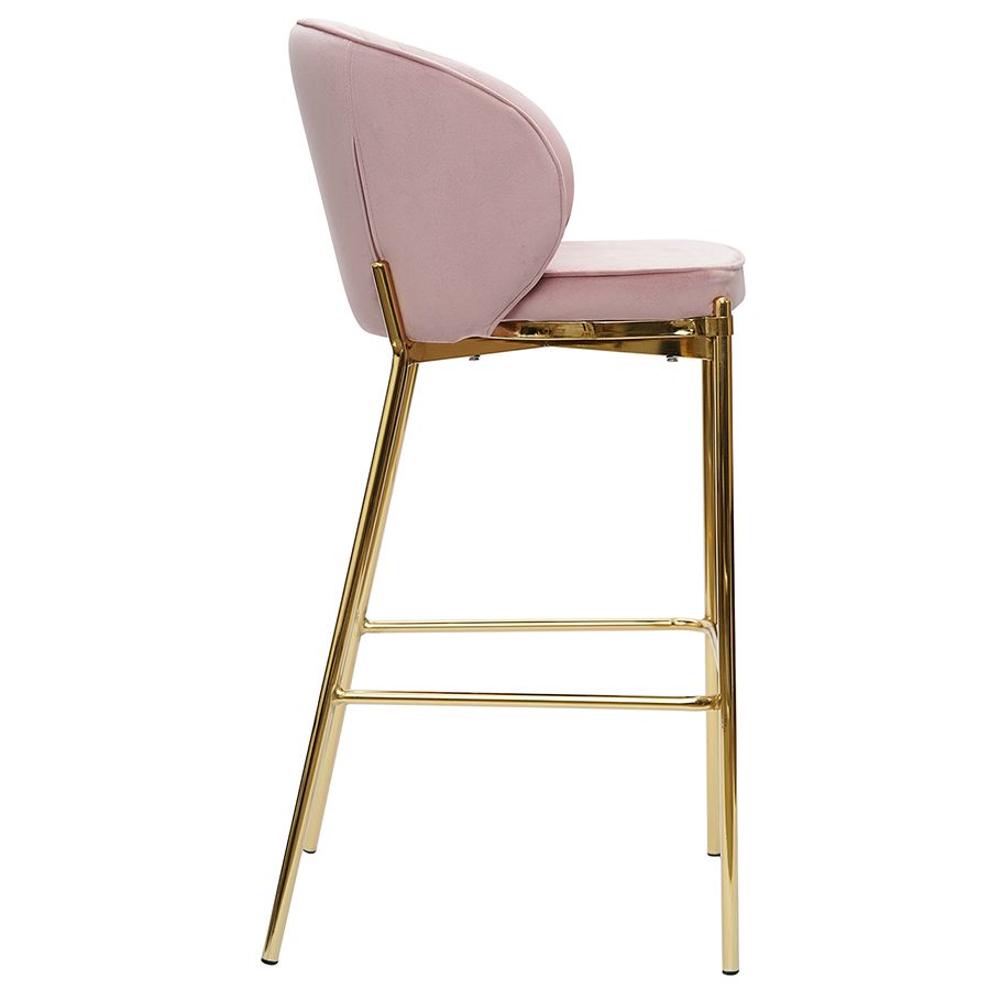 Стул барный Коралл, велюр, розовый | Replace