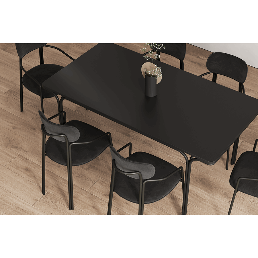 Стул Рор, round, велюр, черный/черный | Replace