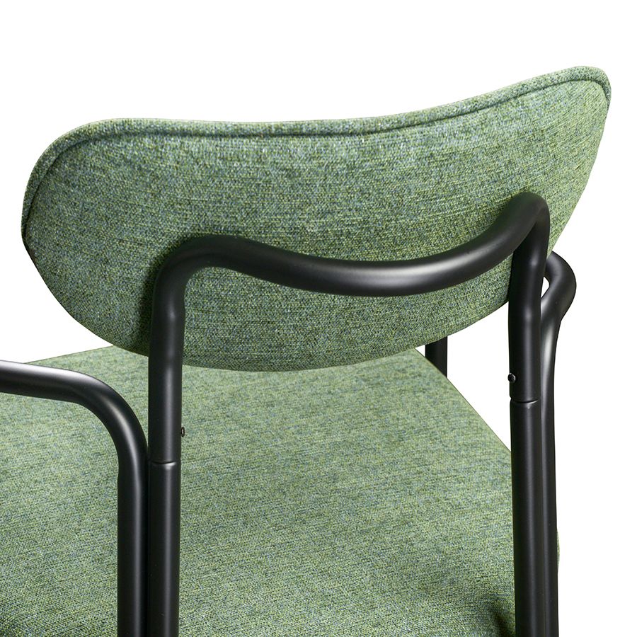 Стул Рор, round, рогожка, черный/зеленый | Replace