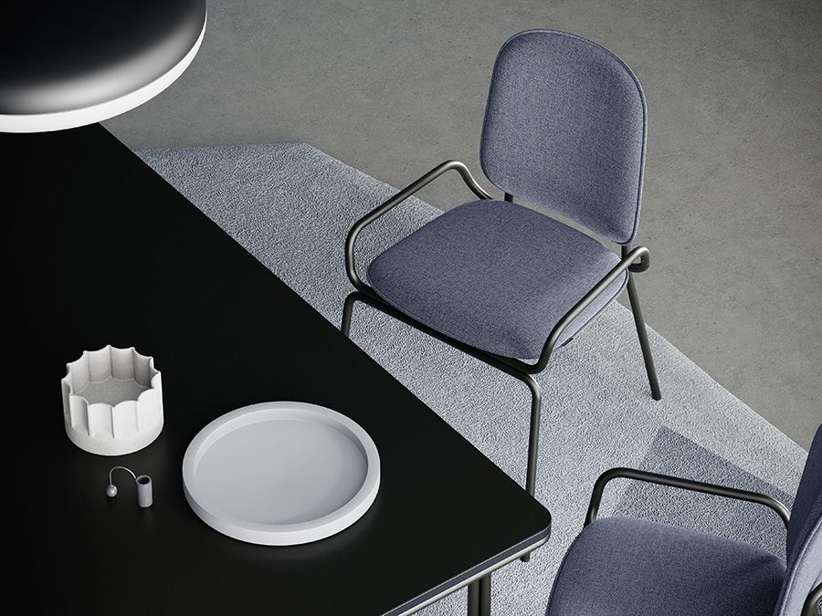 Стул Рор, double frame, рогожка, черный /серый | Replace