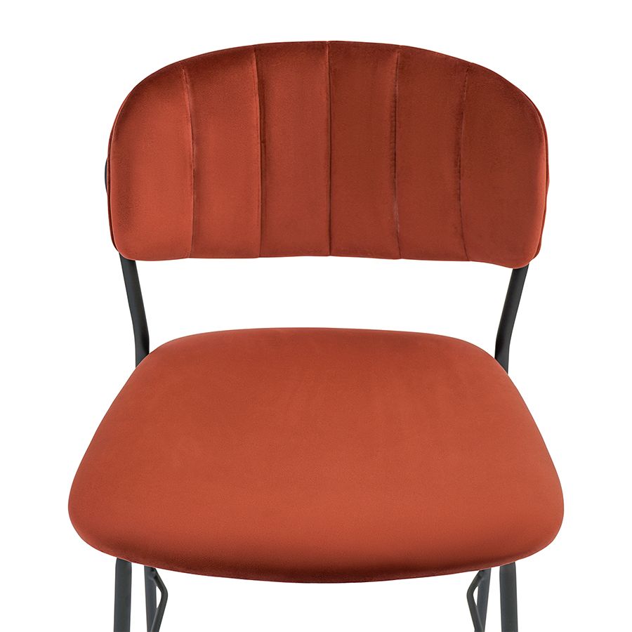 Стул полубарный Еирилл, велюр, кирпичный | Replace