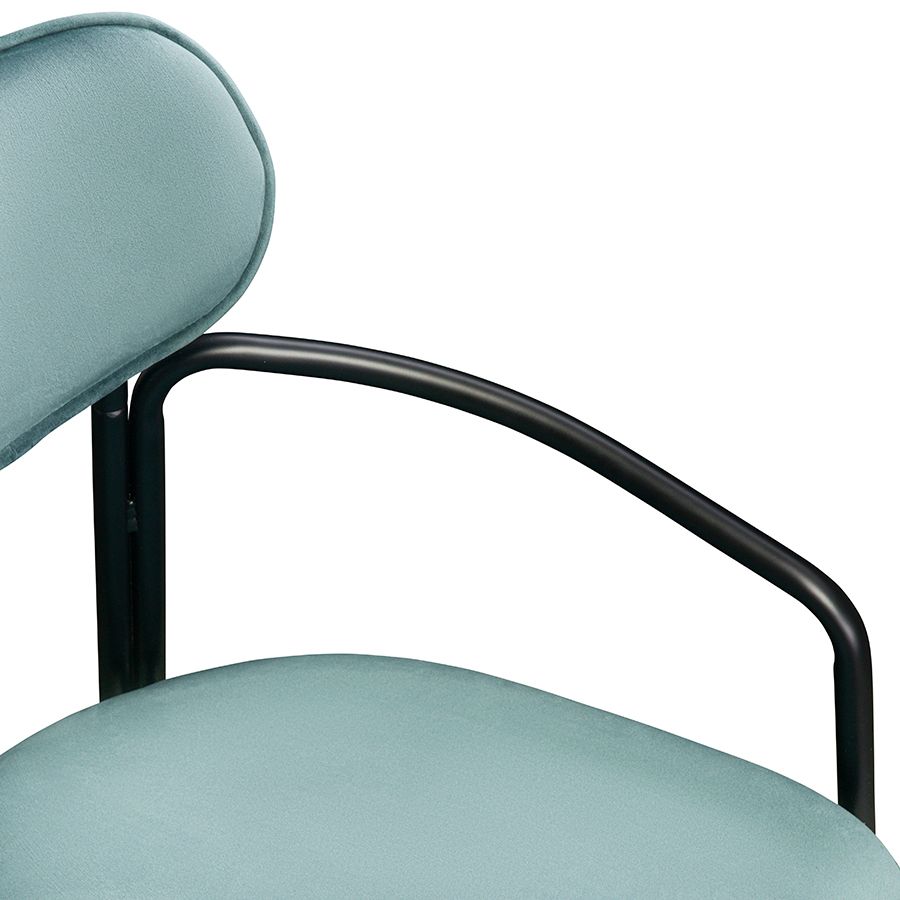 Стул Рор, round, велюр, черный/зеленый | Replace