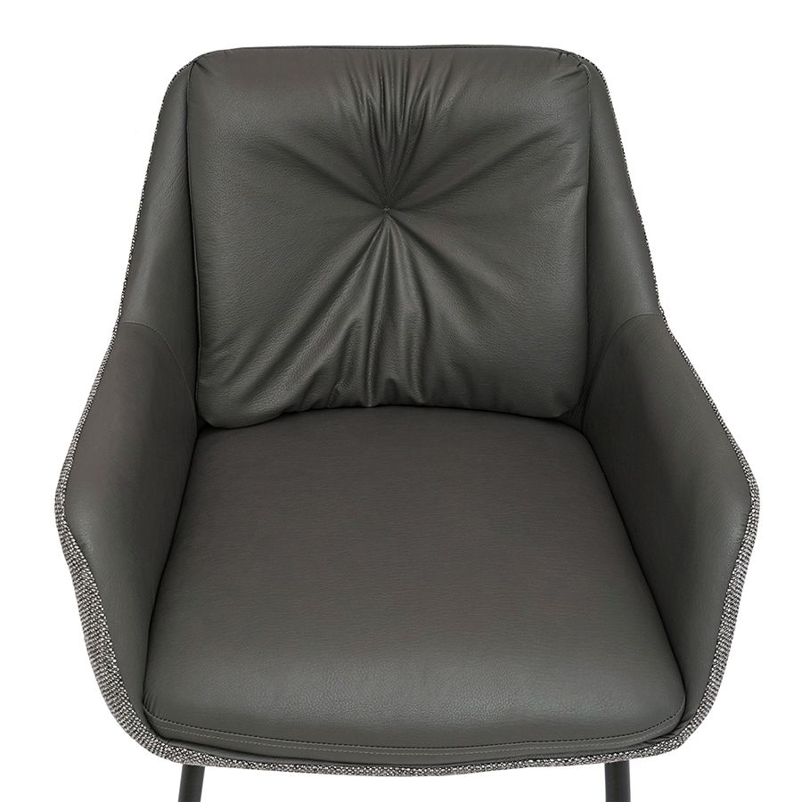 Стул Аллар, экокожа, рогожка, серый | Replace