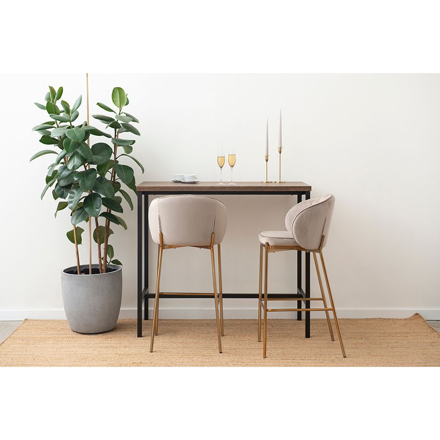 Стул барный Коралл, велюр, серо-бежевый | Replace