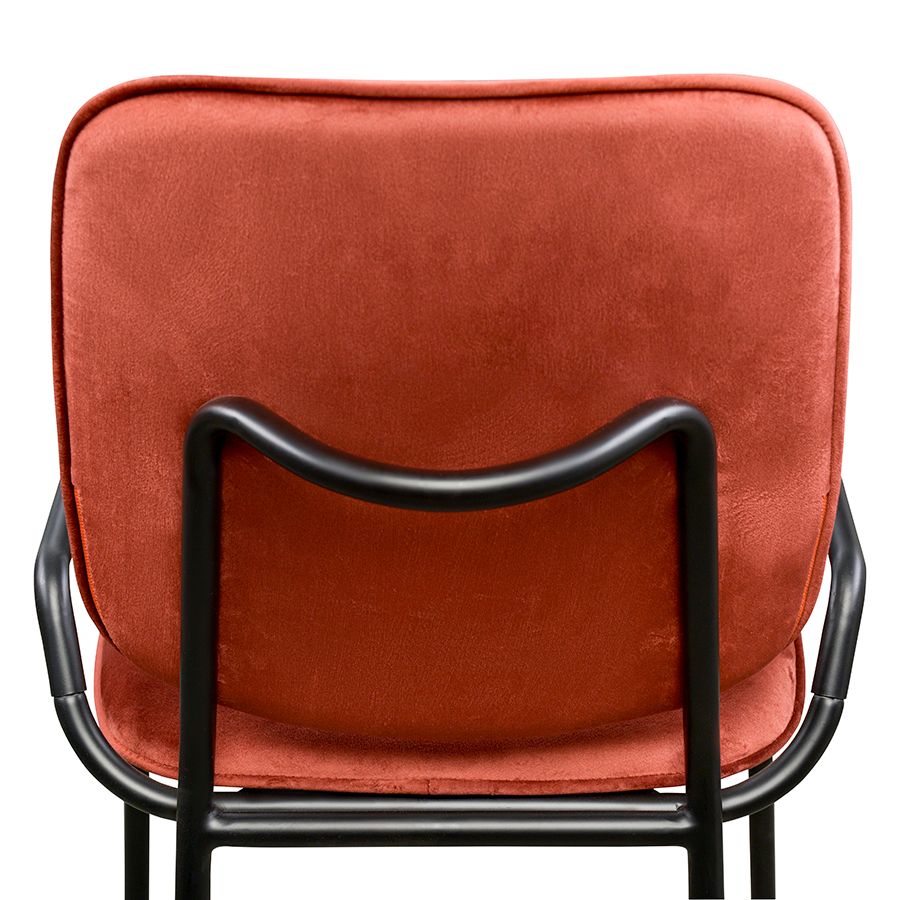 Стул Рор, double frame, велюр, черный/темно-красный | Replace