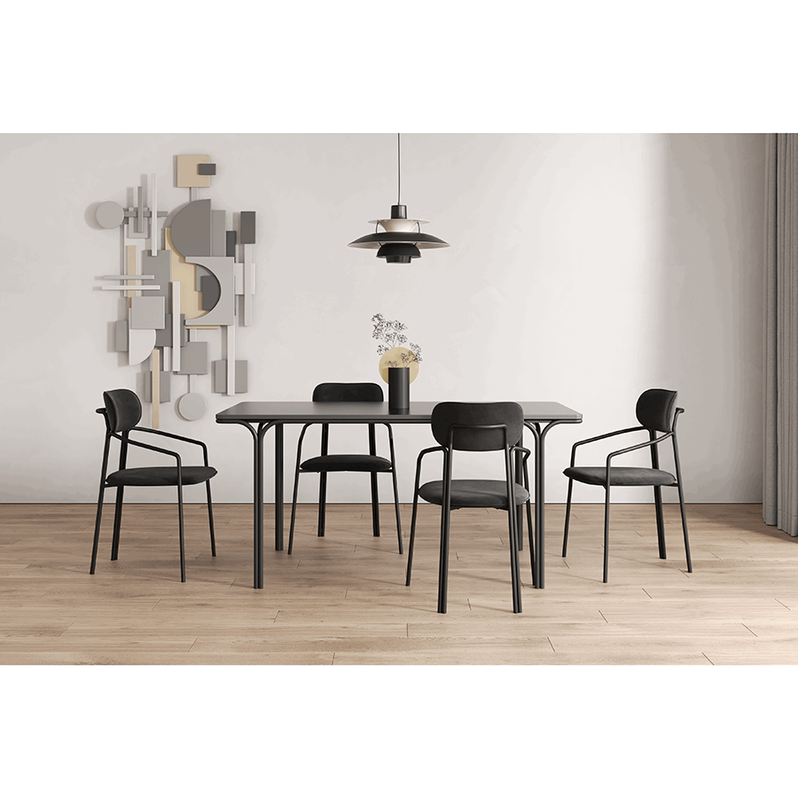 Стул Рор, round, велюр, черный/черный | Replace