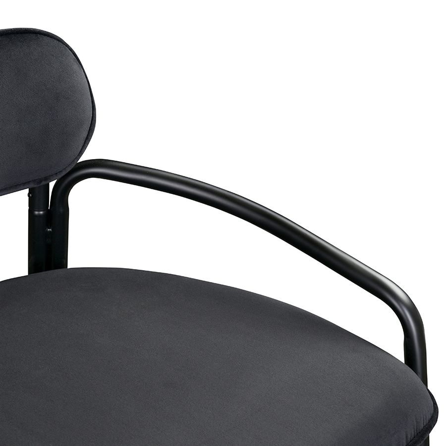 Стул полубарный Рор, round, велюр, черный/черный | Replace