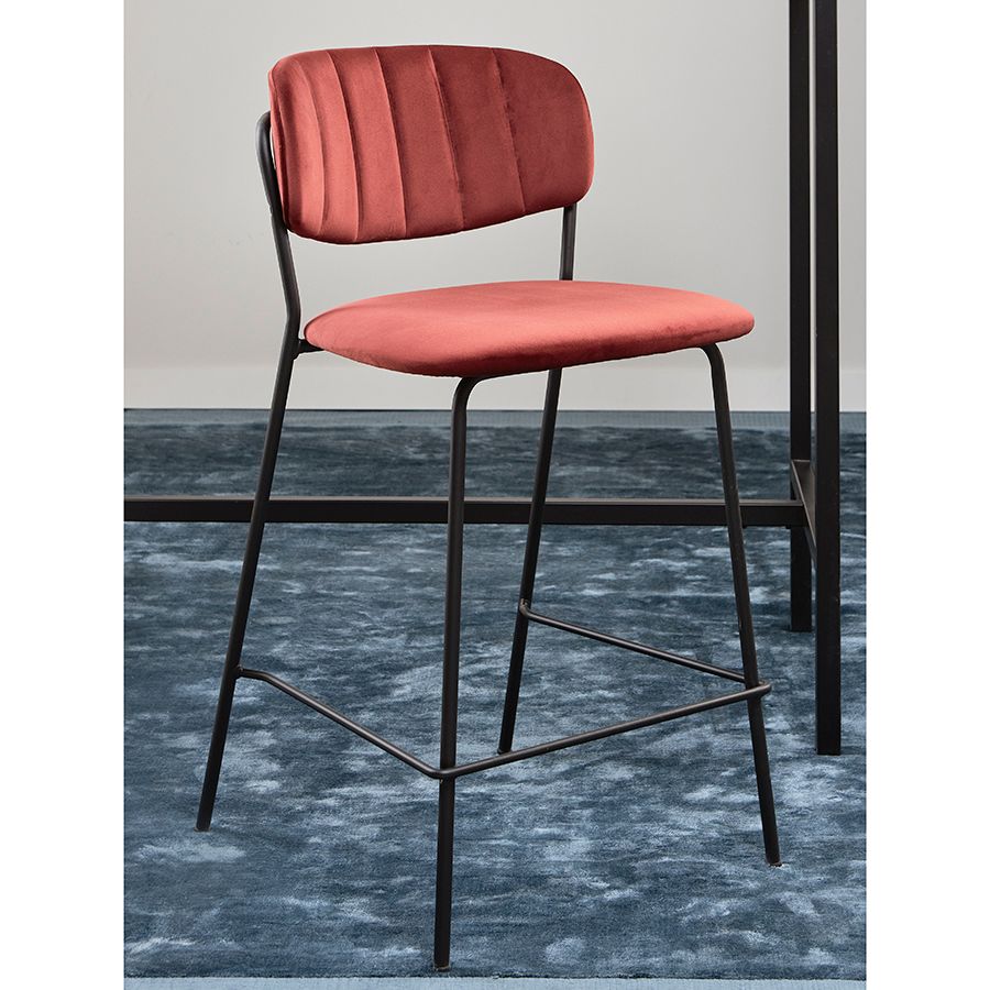 Стул барный Еирилл, велюр, кирпичный | Replace