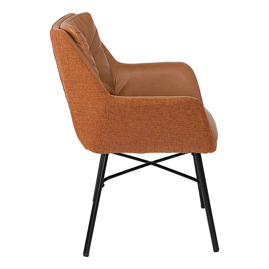 Стул Аллар, экокожа, рогожка, коричневый | Replace