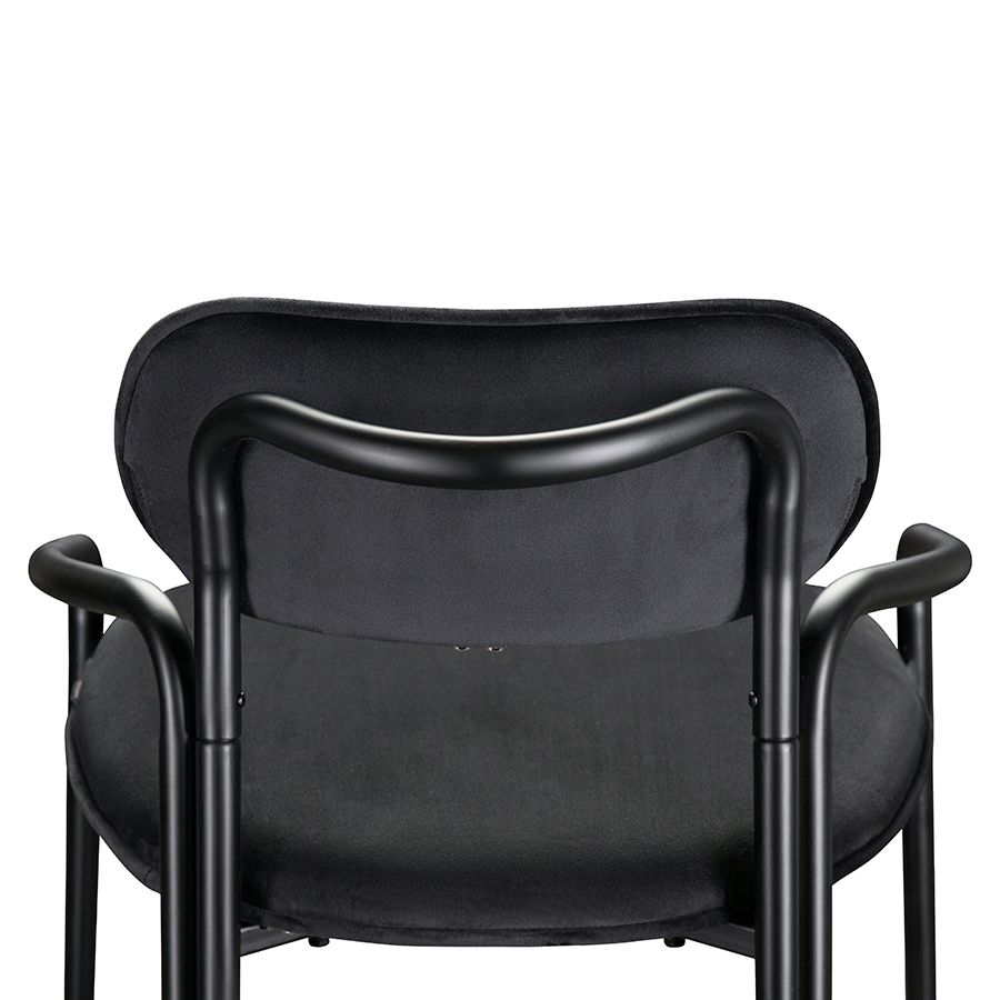 Стул барный Рор, round, велюр, черный/черный | Replace