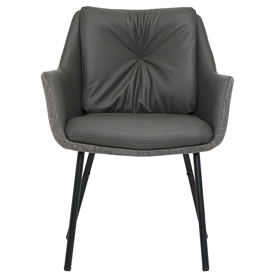 Стул Аллар, экокожа, рогожка, серый | Replace