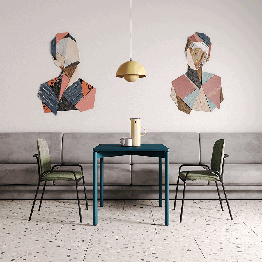 Стул Рор, 2 frame, рогожка, черный /зеленый | Replace