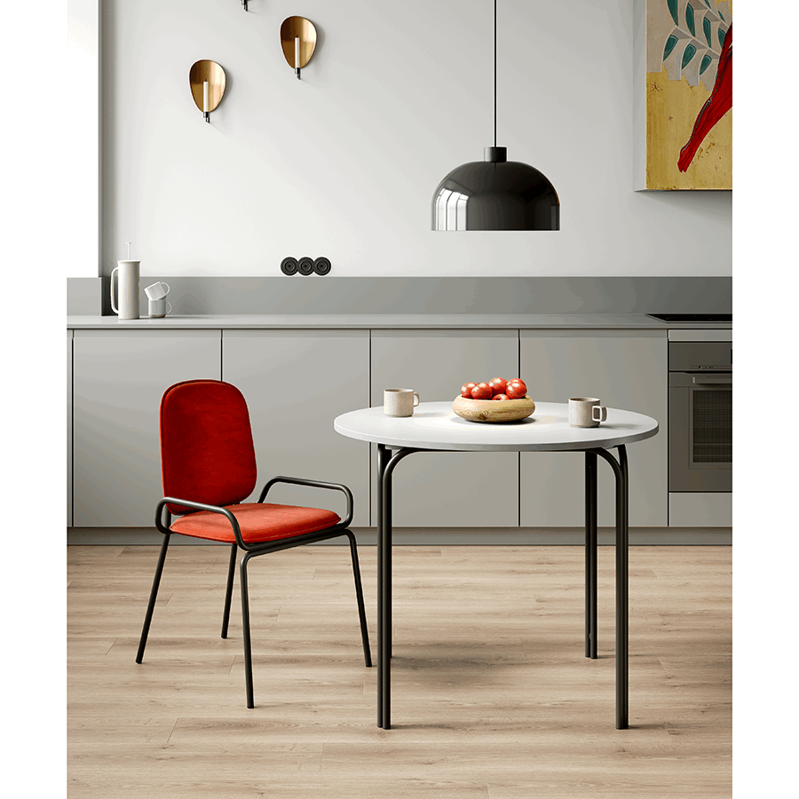 Стул Рор, double frame, велюр, черный/темно-красный | Replace